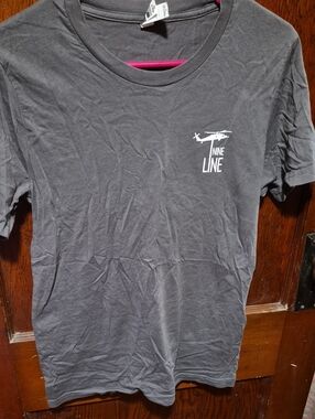 NINE LINE Gray Graphic Tee - Helicopter Logo
